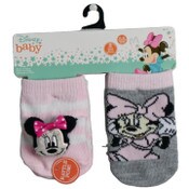 Wholesale - 2pk 0-6m DISNEY BABY RATTLE POM MINNIE SOCKS, UPC: 193159171964